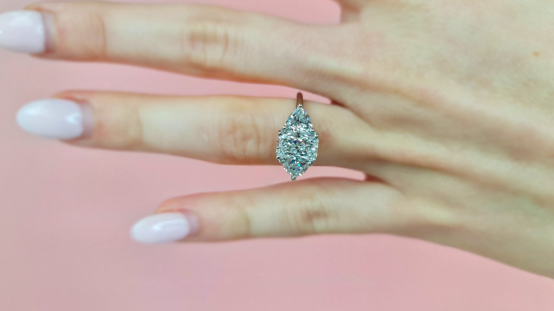 Radiant cut trilogy engagement ring