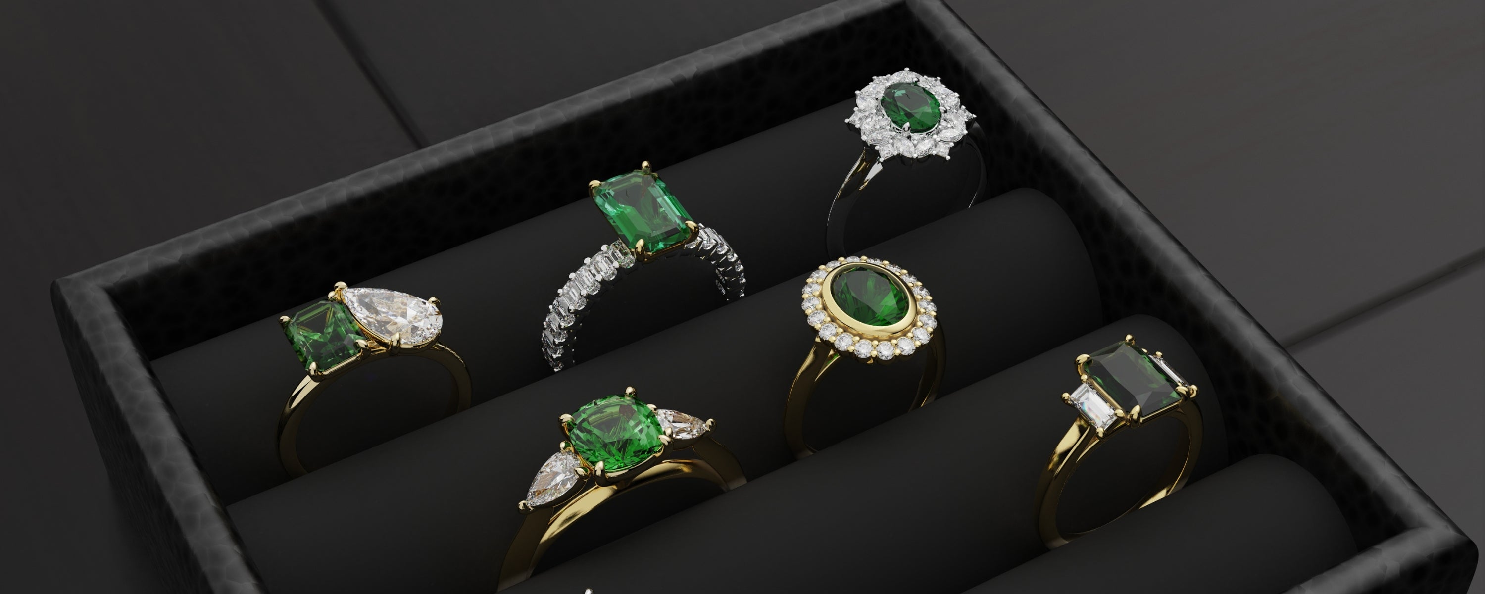 Green Emerald Engagement Rings