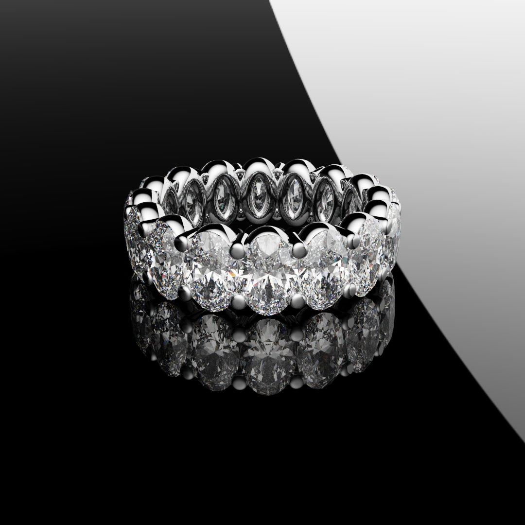 5.1ct Oval Diamond Full Eternity Ring - Platinum
