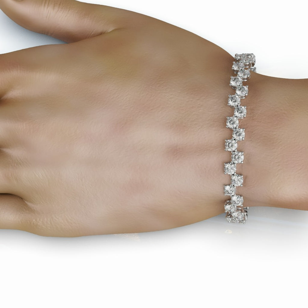 Bespoke Zig-Zag Tennis Bracelet - 0.30ct Each Diamond