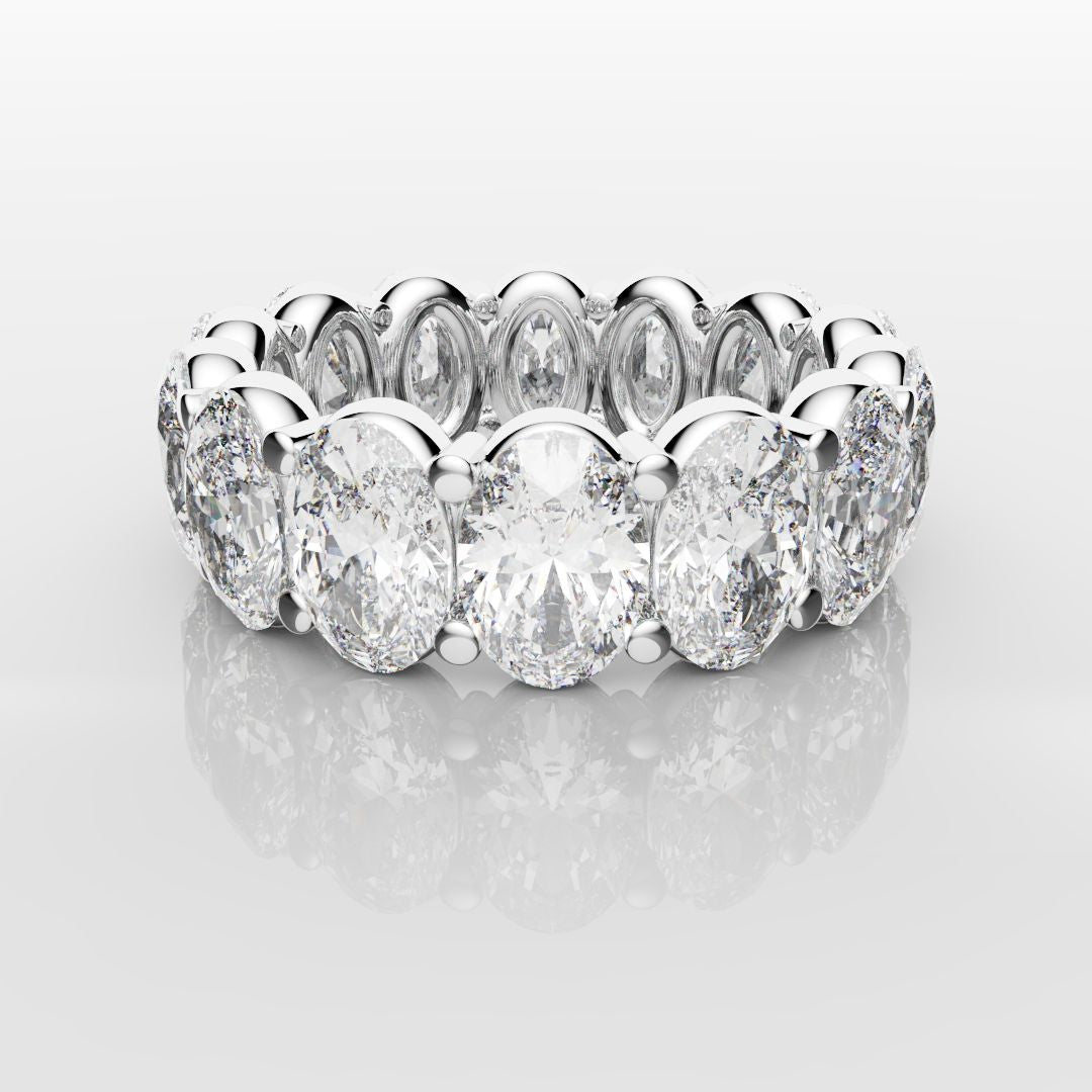 7.5ct Oval Diamond Full Eternity Ring - Platinum