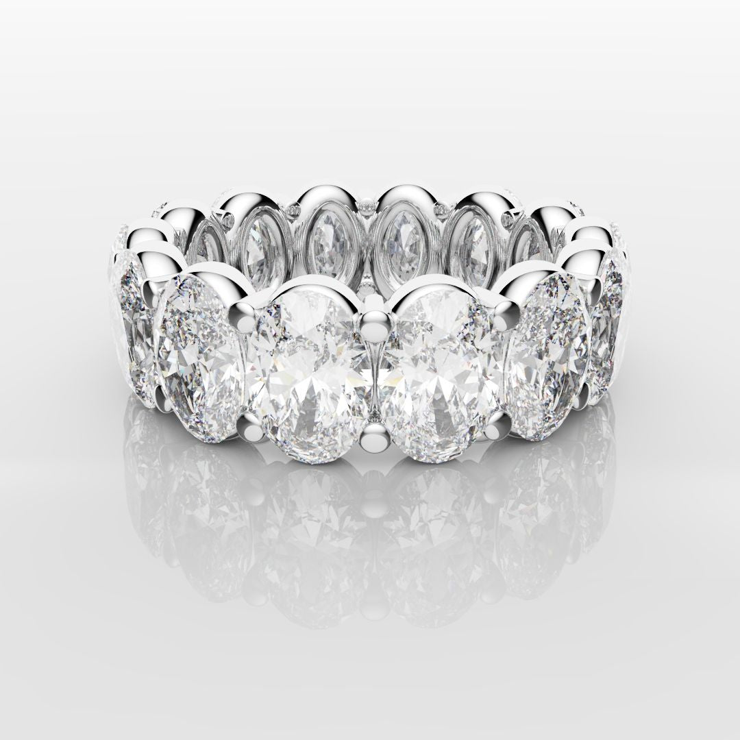 7.5ct Oval Diamond Full Eternity Ring - Platinum