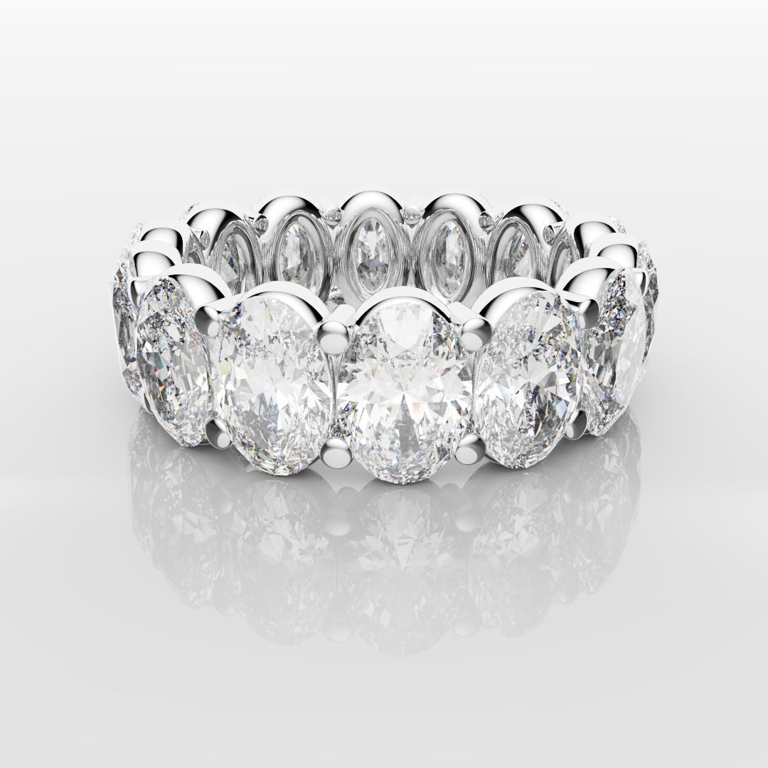 7.5ct Oval Diamond Full Eternity Ring - Platinum