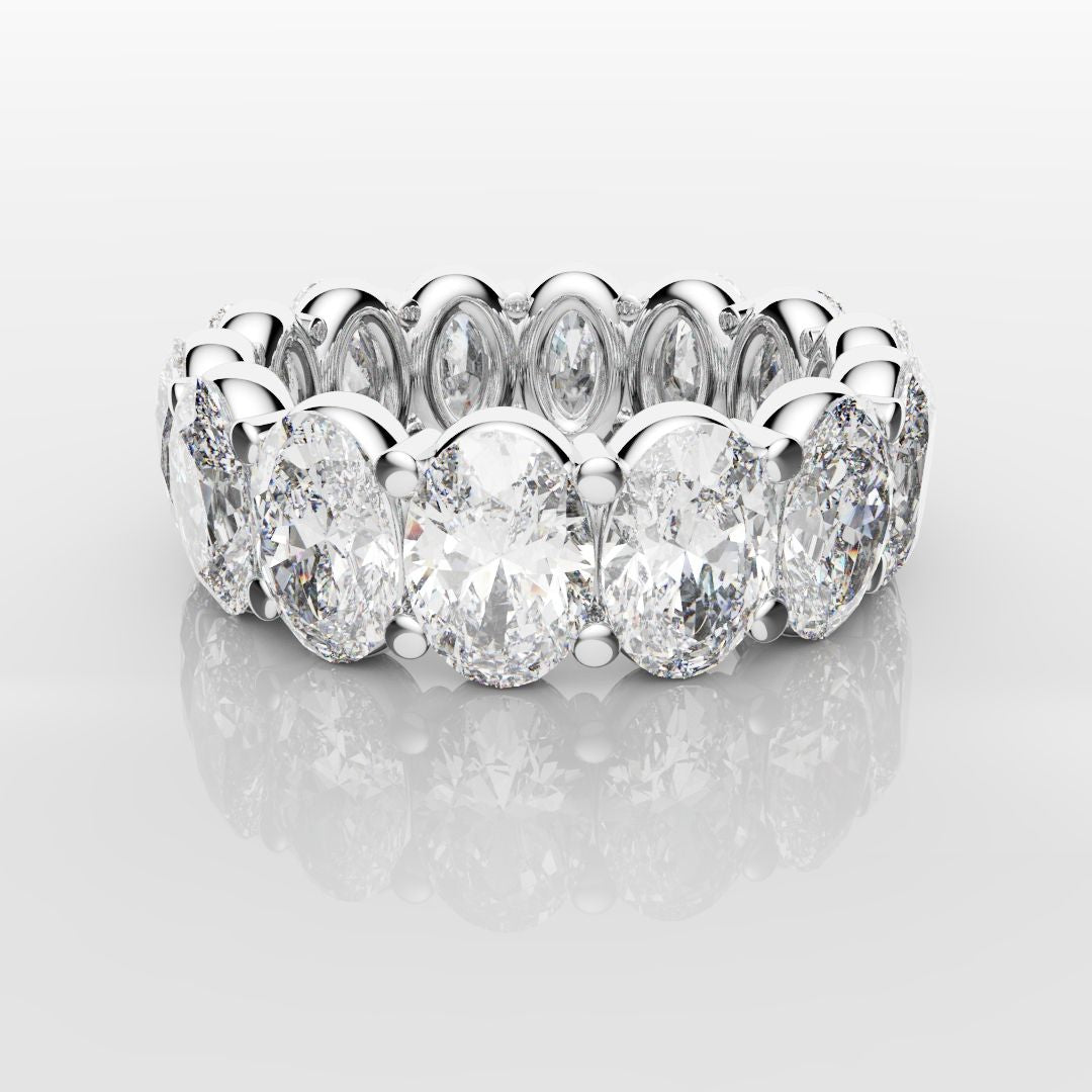 7.5ct Oval Diamond Full Eternity Ring - Platinum