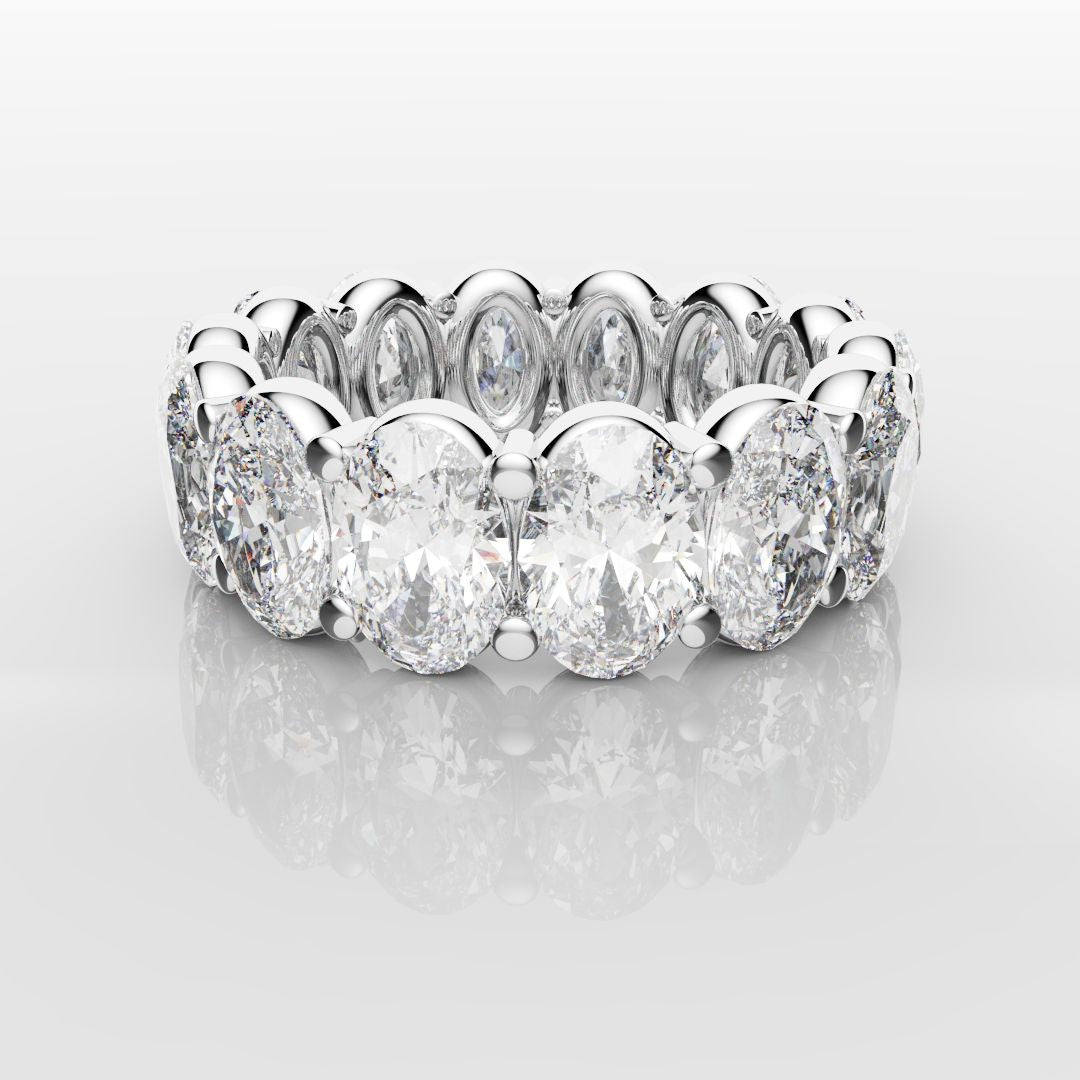 7.5ct Oval Diamond Full Eternity Ring - Platinum