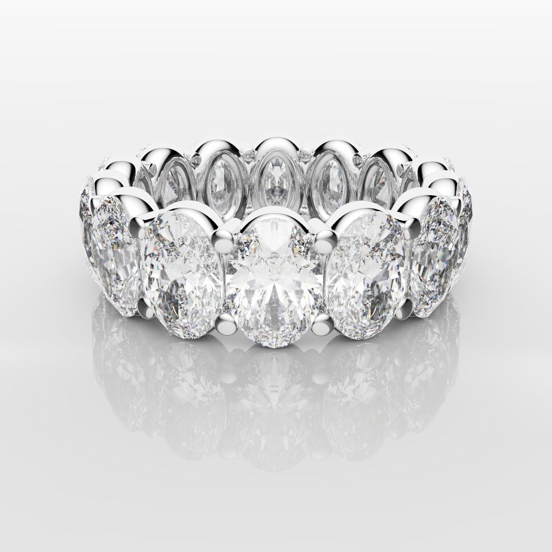 7.5ct Oval Diamond Full Eternity Ring - Platinum