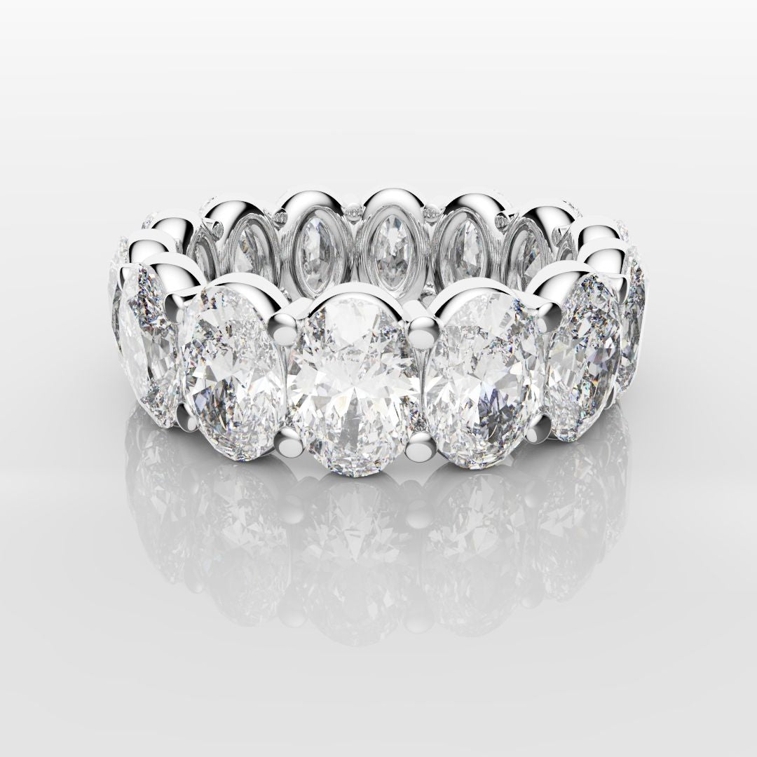 7.5ct Oval Diamond Full Eternity Ring - Platinum