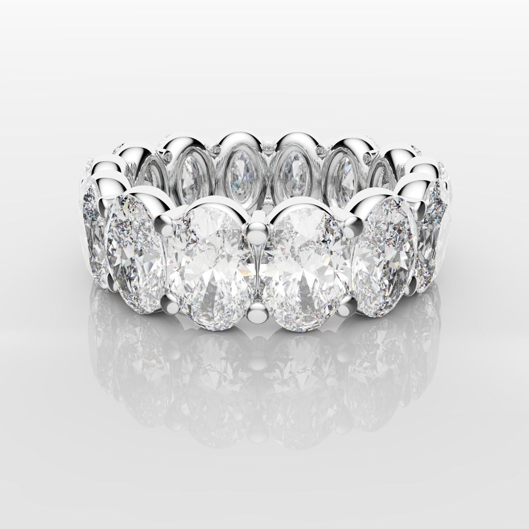 7.5ct Oval Diamond Full Eternity Ring - Platinum