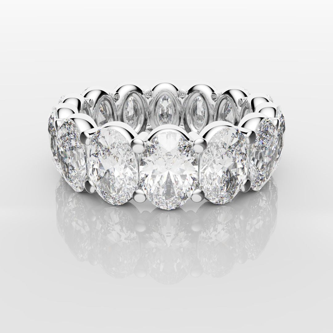7.5ct Oval Diamond Full Eternity Ring - Platinum