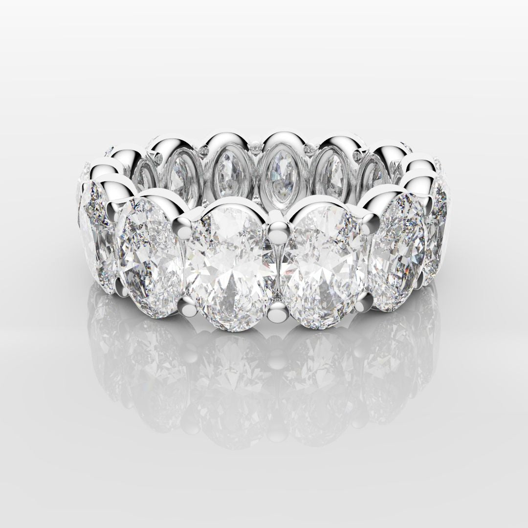 7.5ct Oval Diamond Full Eternity Ring - Platinum