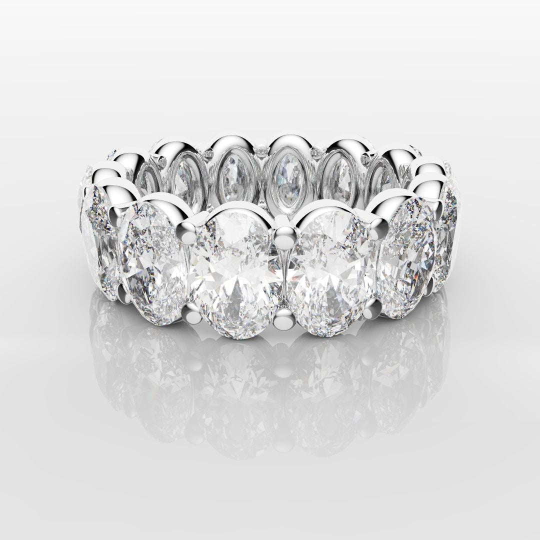 7.5ct Oval Diamond Full Eternity Ring - Platinum