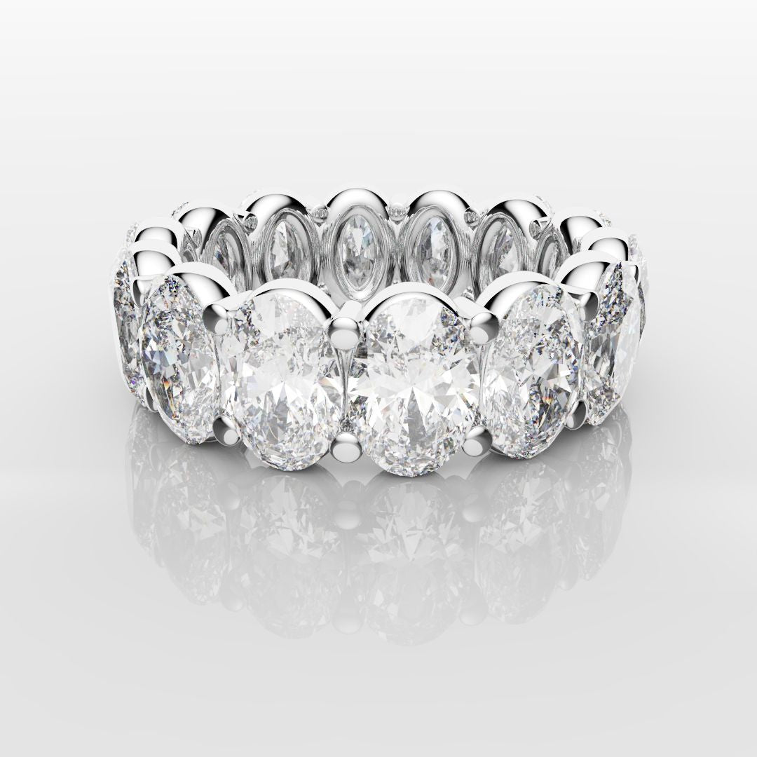 7.5ct Oval Diamond Full Eternity Ring - Platinum