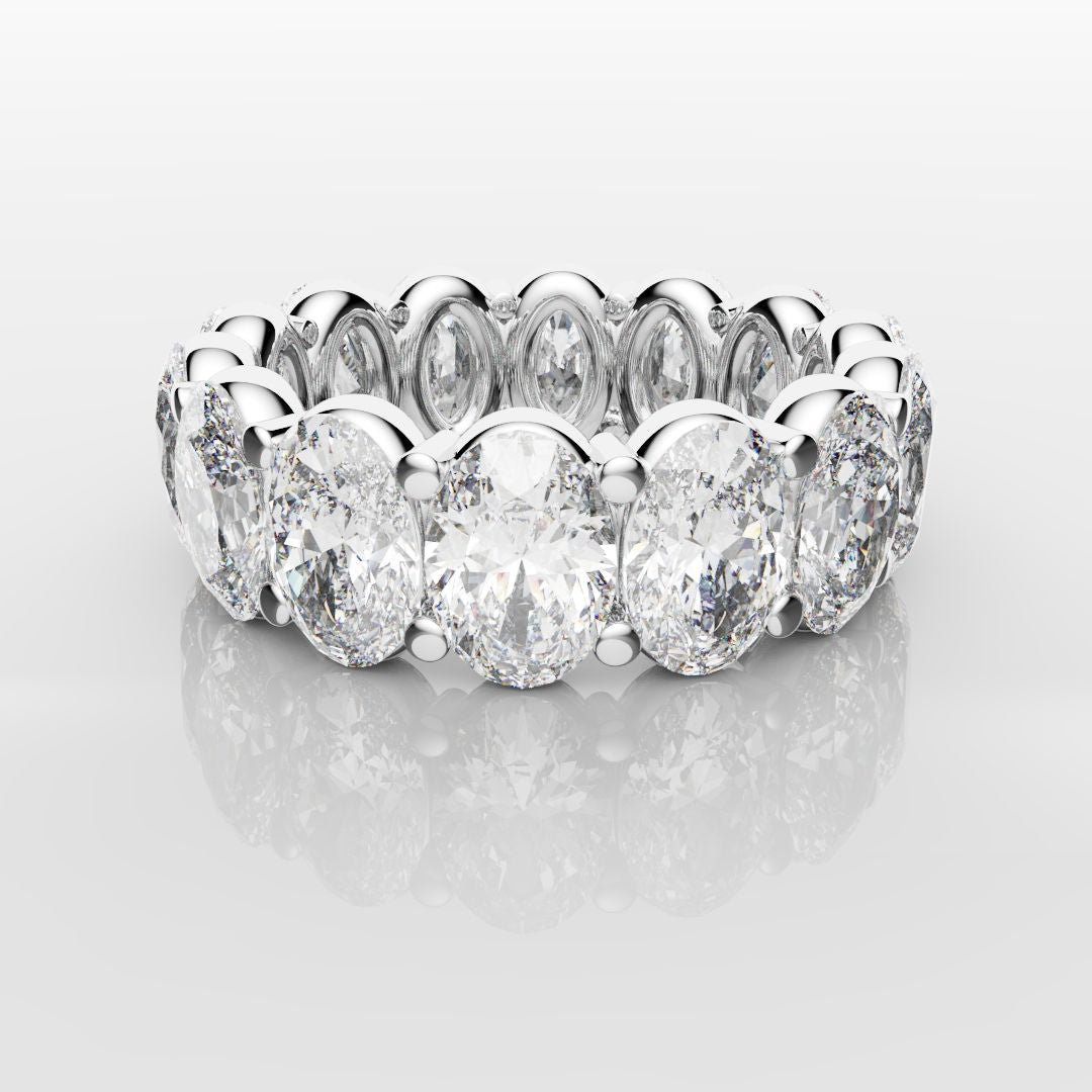 7.5ct Oval Diamond Full Eternity Ring - Platinum