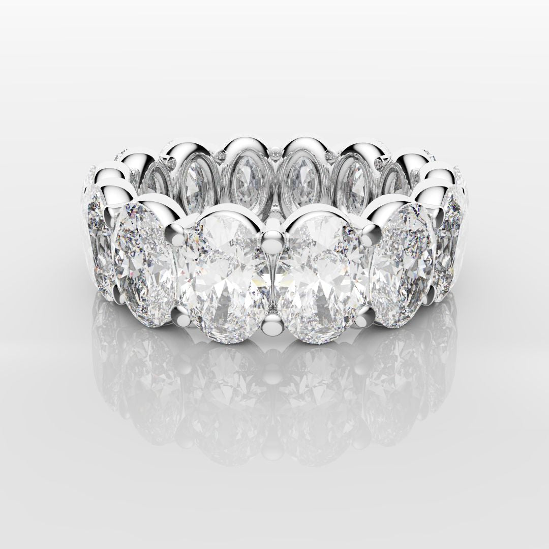 7.5ct Oval Diamond Full Eternity Ring - Platinum