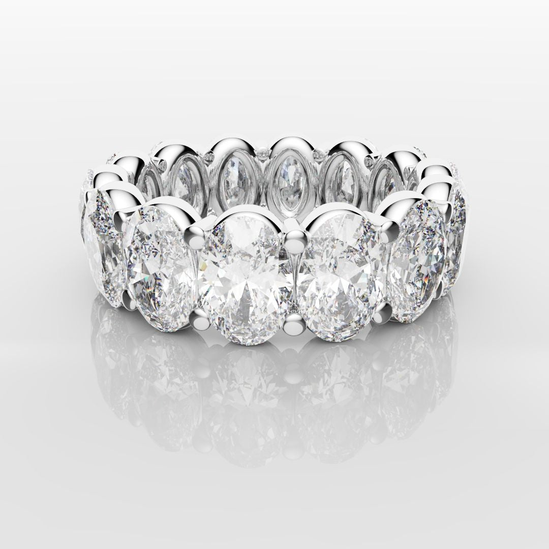 7.5ct Oval Diamond Full Eternity Ring - Platinum
