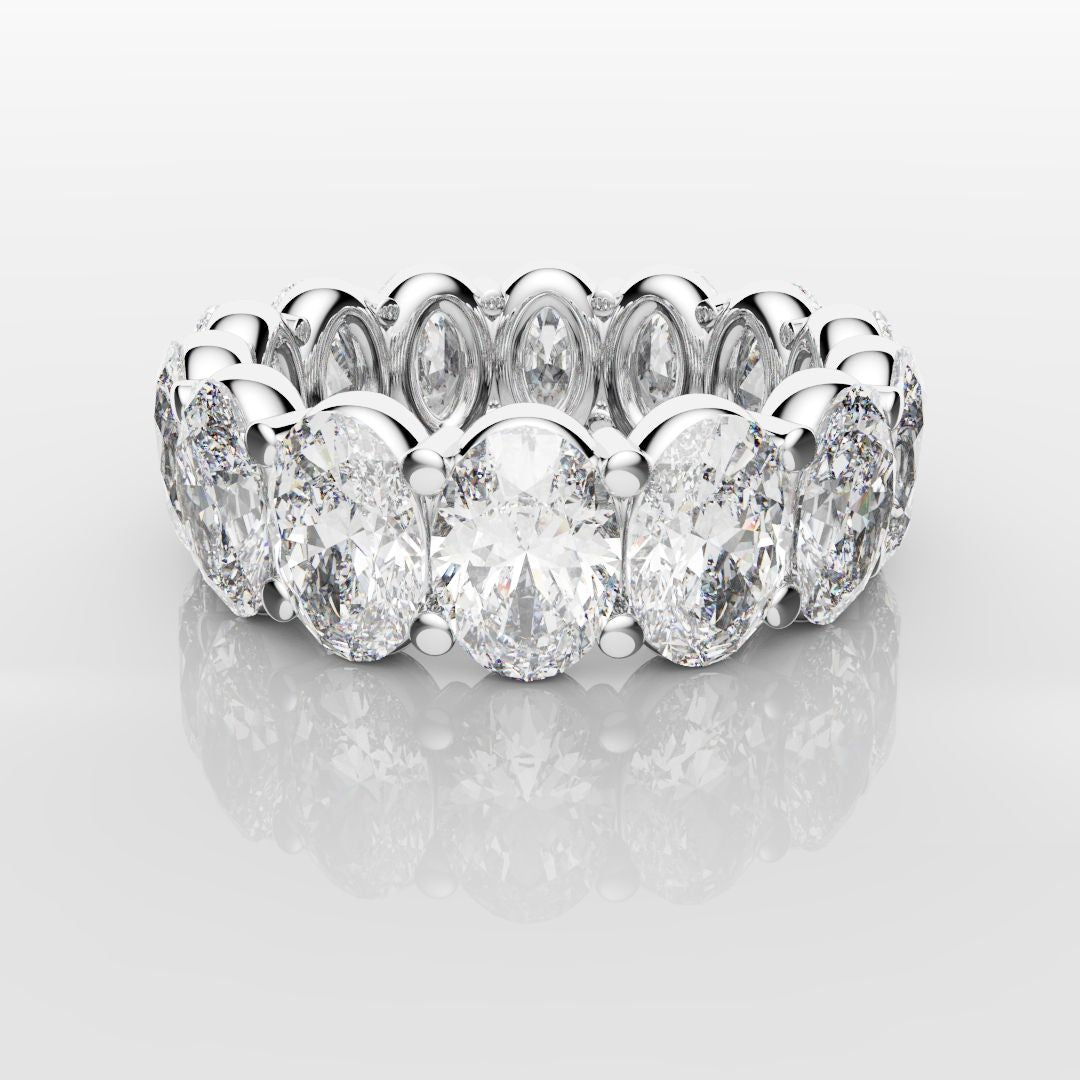 7.5ct Oval Diamond Full Eternity Ring - Platinum