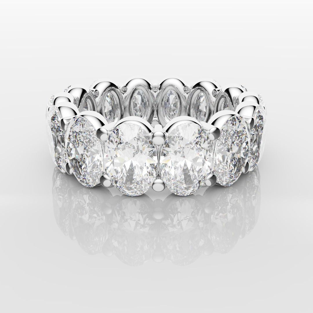 7.5ct Oval Diamond Full Eternity Ring - Platinum