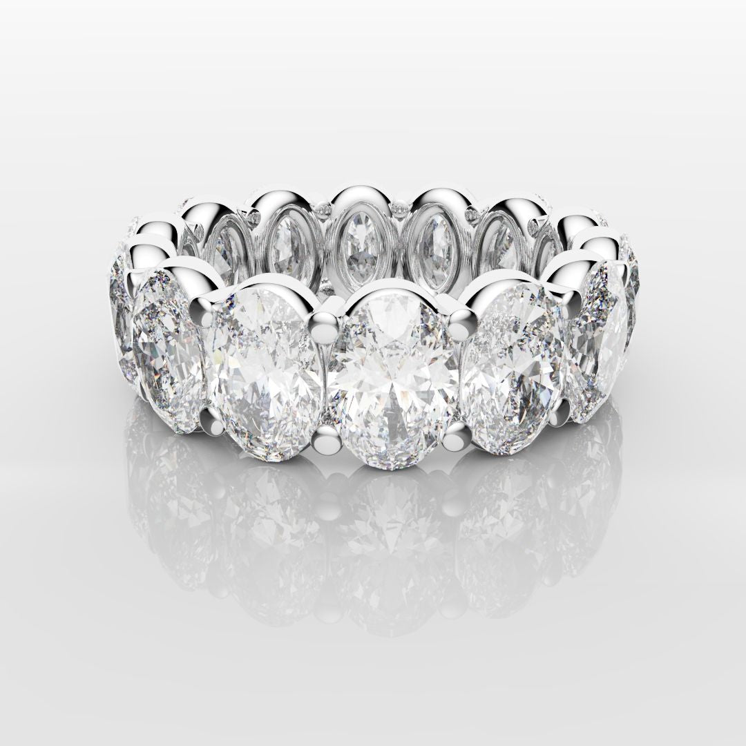 7.5ct Oval Diamond Full Eternity Ring - Platinum