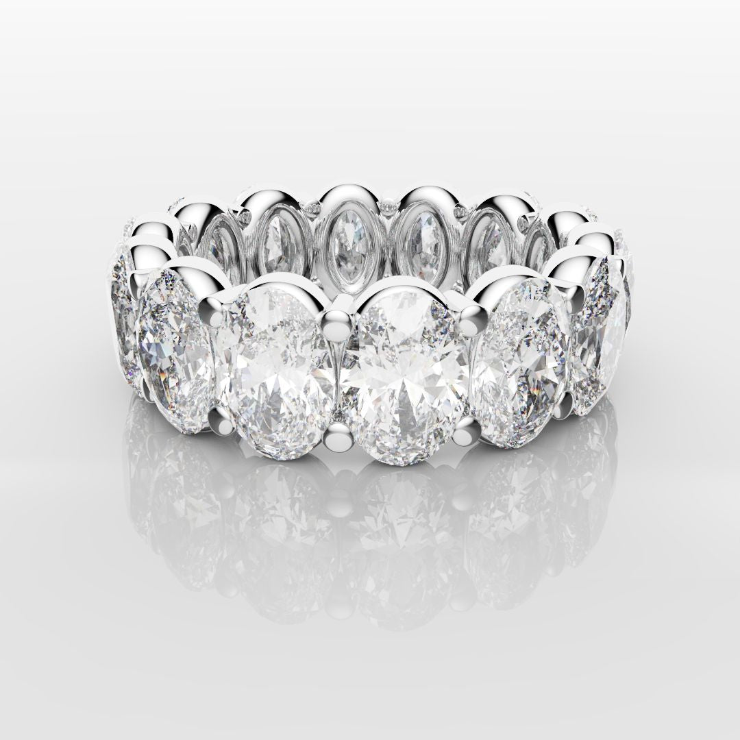 7.5ct Oval Diamond Full Eternity Ring - Platinum