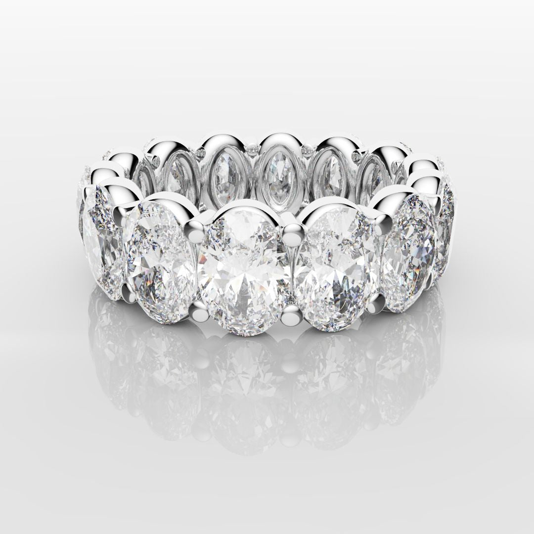 7.5ct Oval Diamond Full Eternity Ring - Platinum