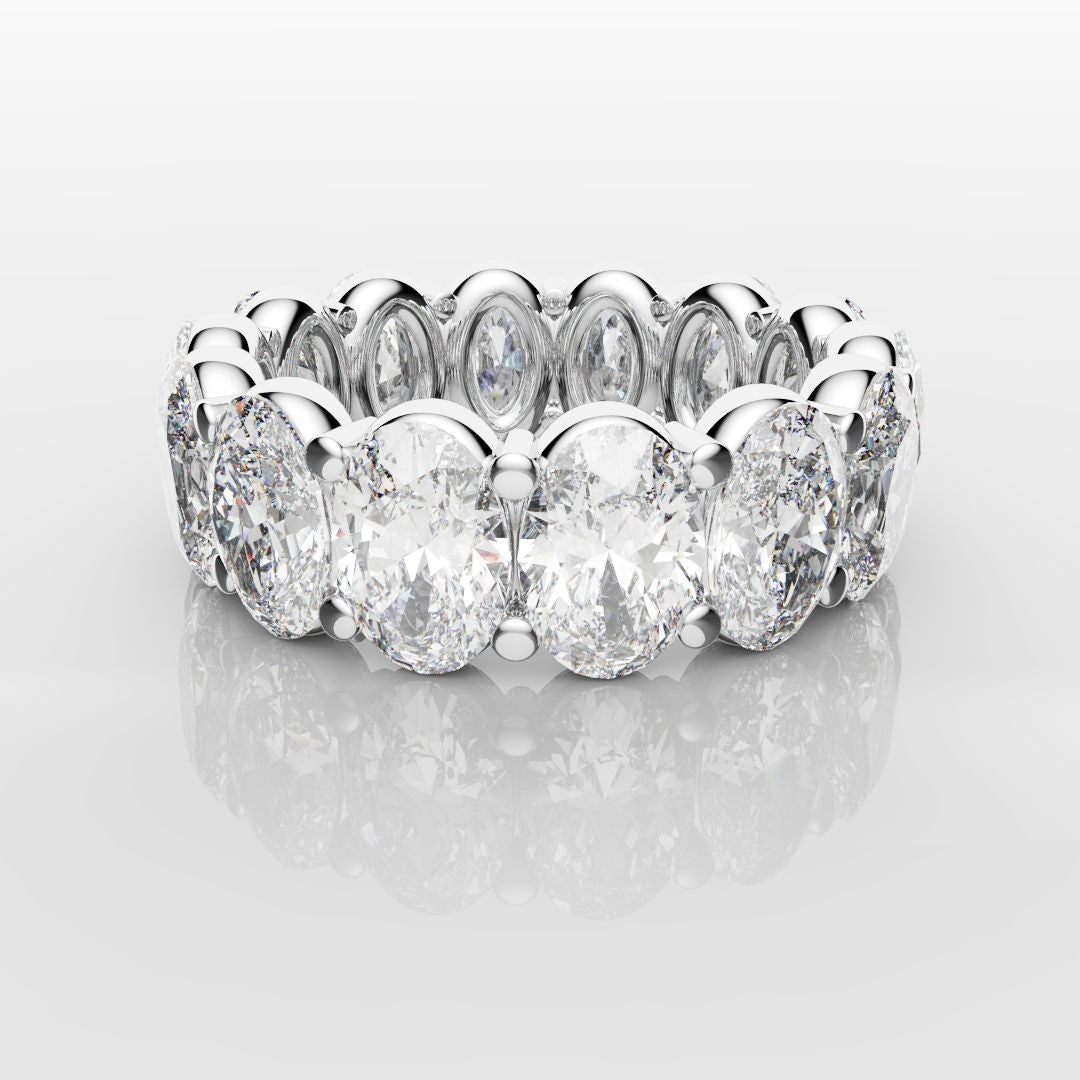 7.5ct Oval Diamond Full Eternity Ring - Platinum