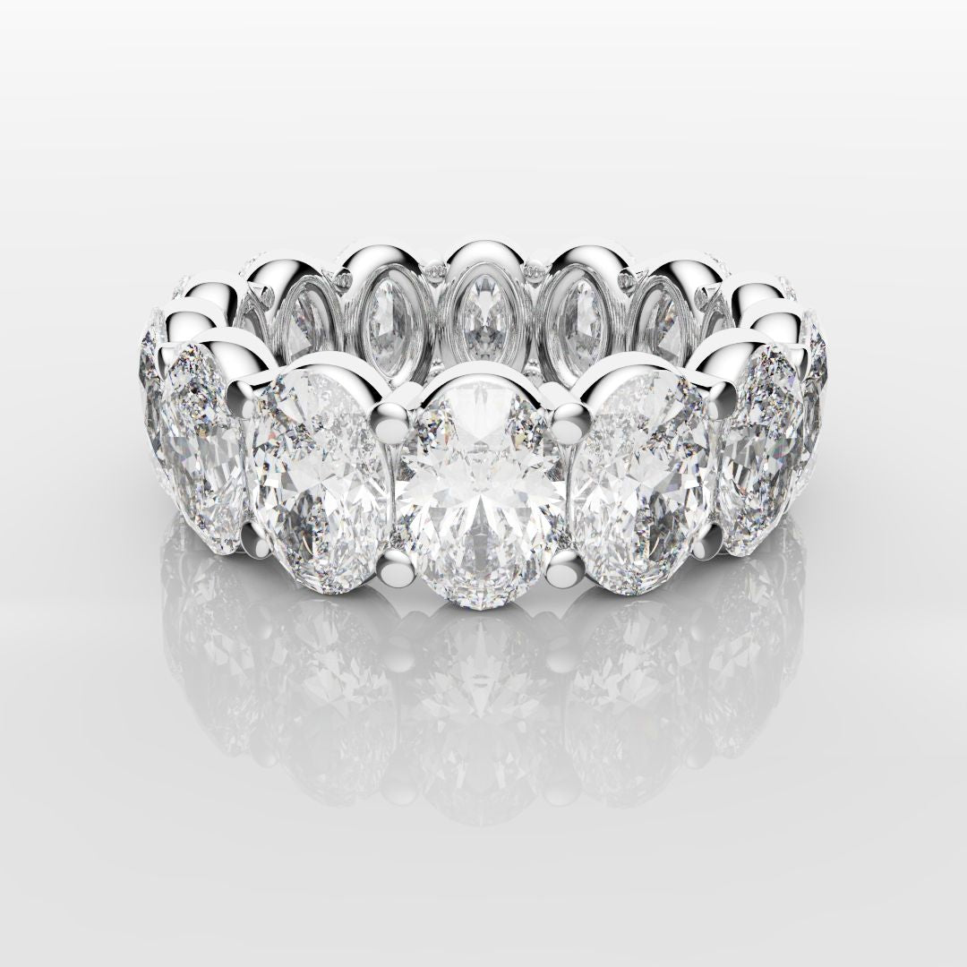 7.5ct Oval Diamond Full Eternity Ring - Platinum