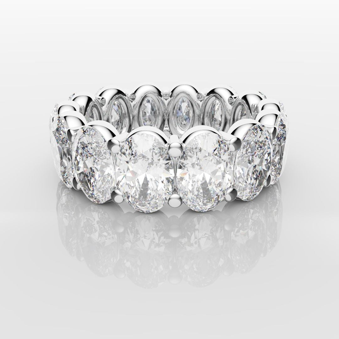 7.5ct Oval Diamond Full Eternity Ring - Platinum