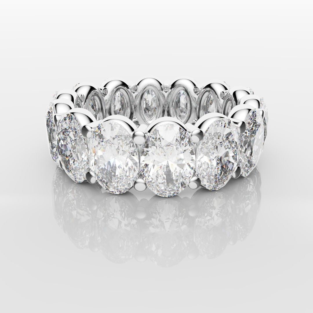 7.5ct Oval Diamond Full Eternity Ring - Platinum