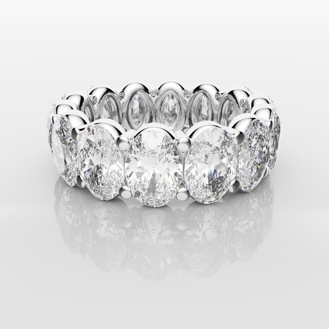 7.5ct Oval Diamond Full Eternity Ring - Platinum