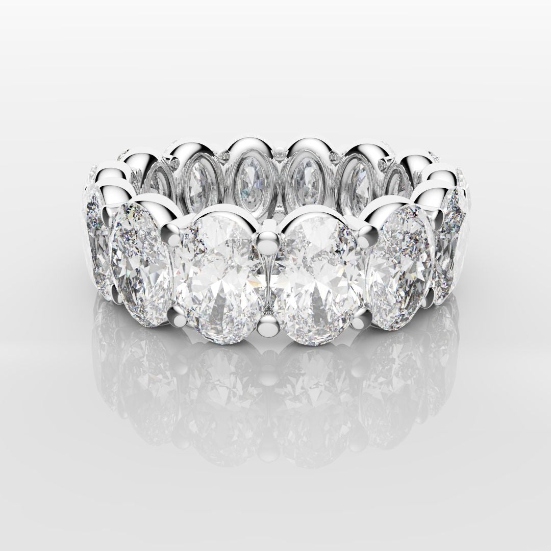 7.5ct Oval Diamond Full Eternity Ring - Platinum