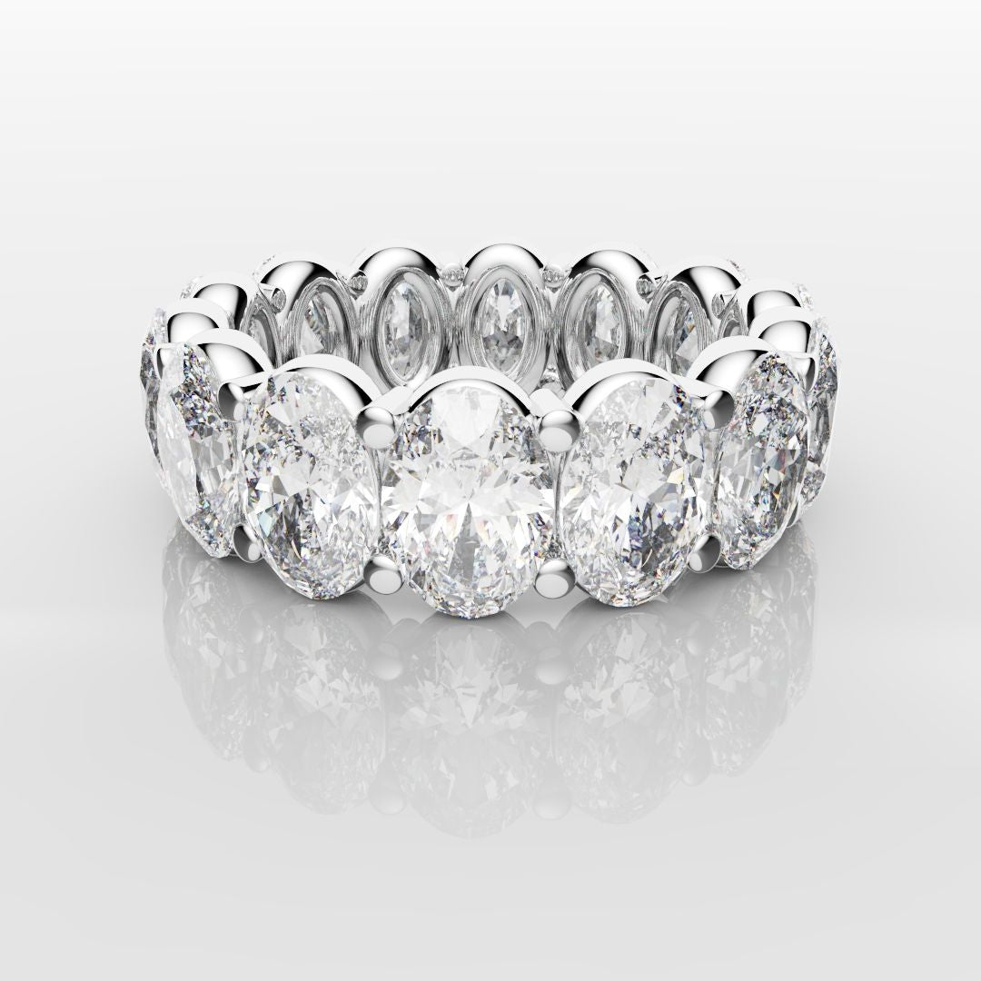 7.5ct Oval Diamond Full Eternity Ring - Platinum
