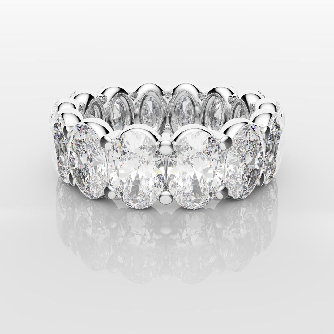 7.5ct Oval Diamond Full Eternity Ring - Platinum