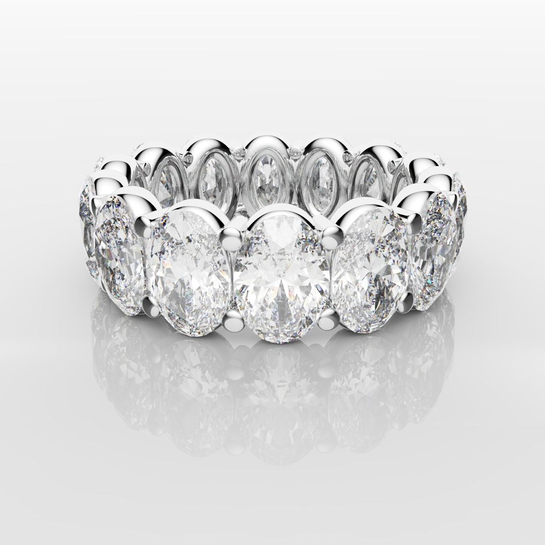 7.5ct Oval Diamond Full Eternity Ring - Platinum