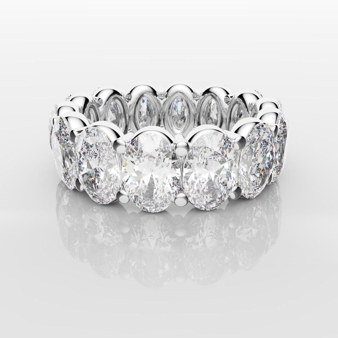 7.5ct Oval Diamond Full Eternity Ring - Platinum