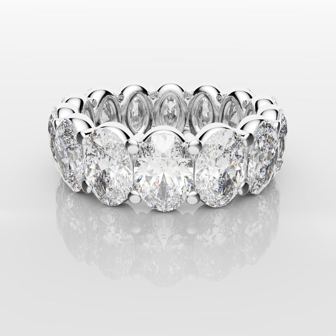 7.5ct Oval Diamond Full Eternity Ring - Platinum