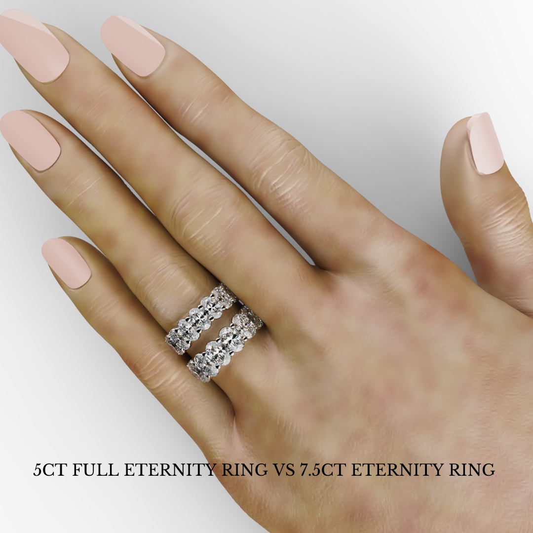 7.5ct Oval Diamond Full Eternity Ring - Platinum