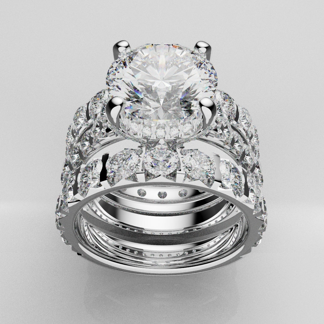 Kevin and Sally - Eternity With 3 x Diamond Rows