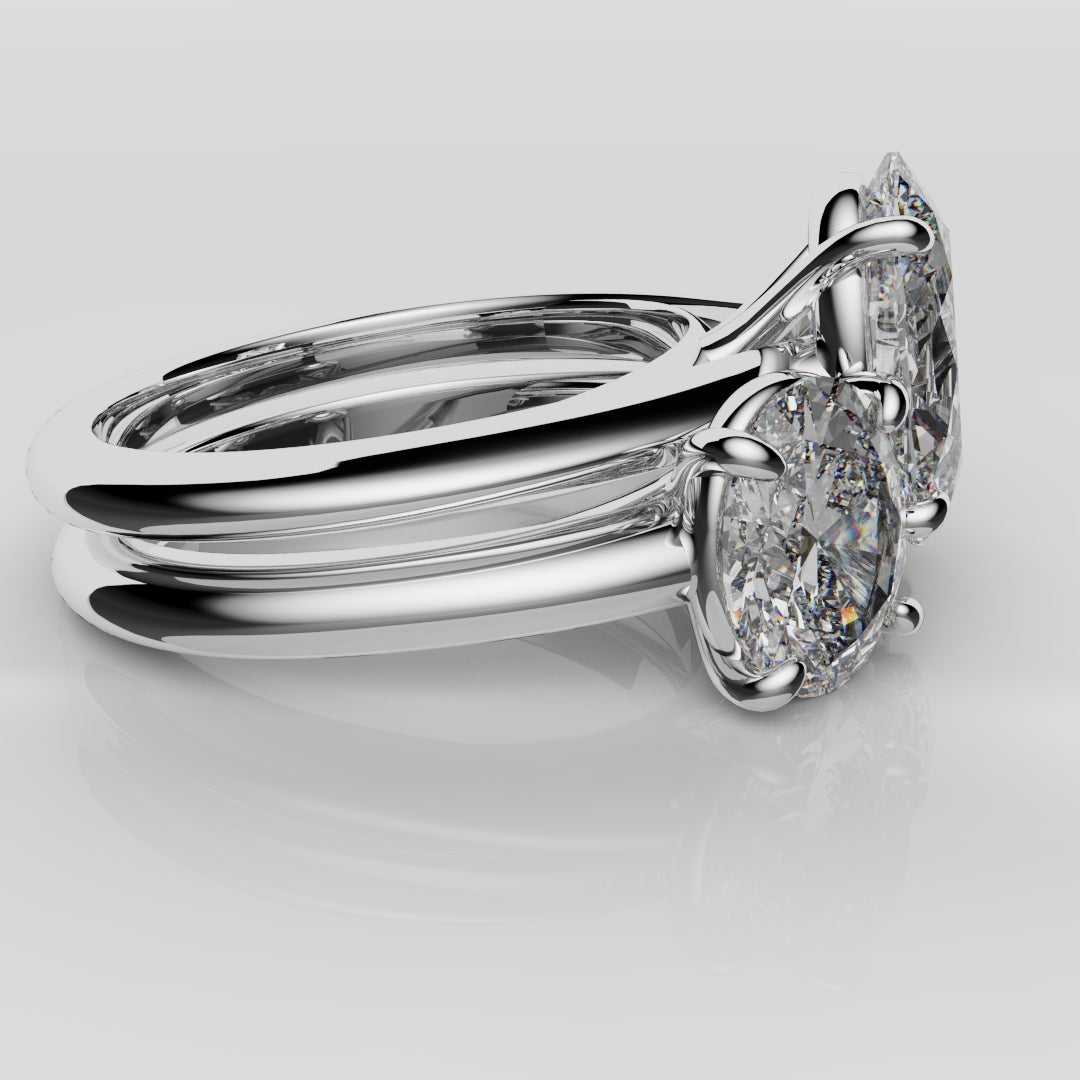 Toi & Moi Oval Diamond Bridal Set