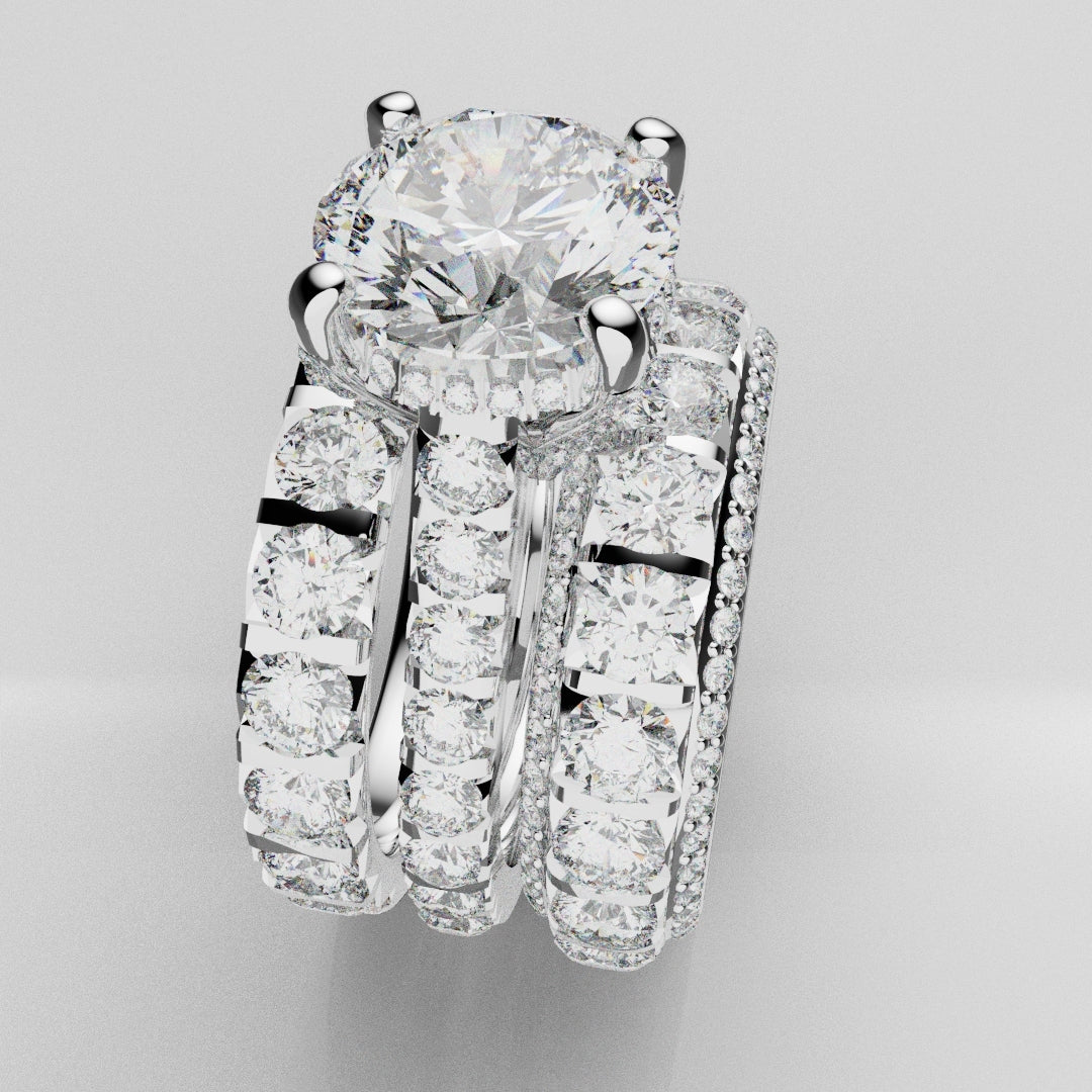 Kevin and Sally - Eternity With 3 x Diamond Rows