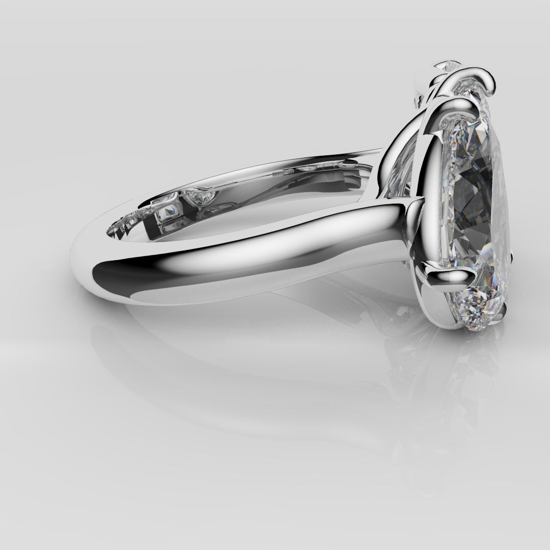Radiant and Pear Diamond Toi & Moi Engagement Ring