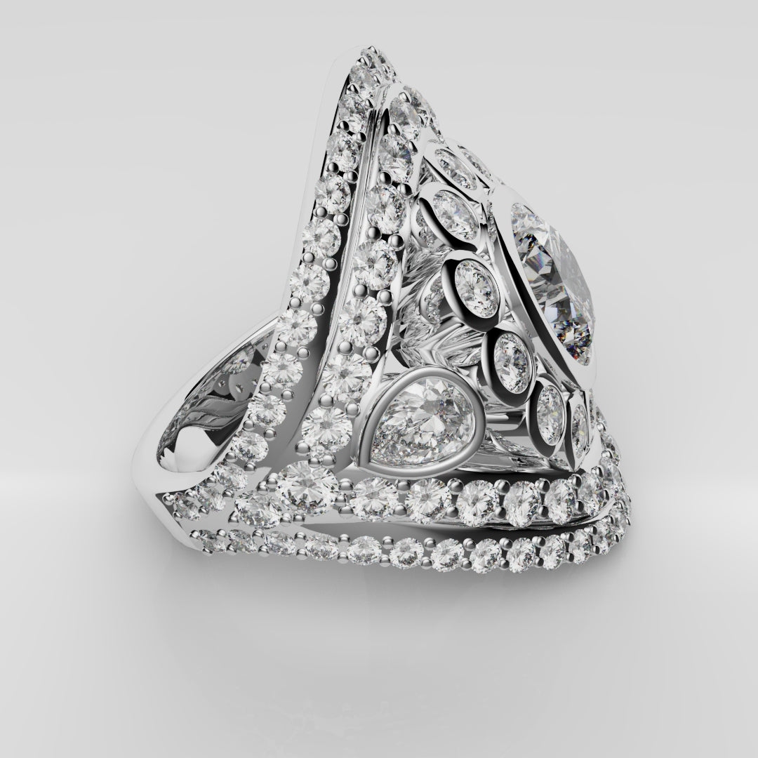 Bespoke Cluster Diamond Engagement Ring