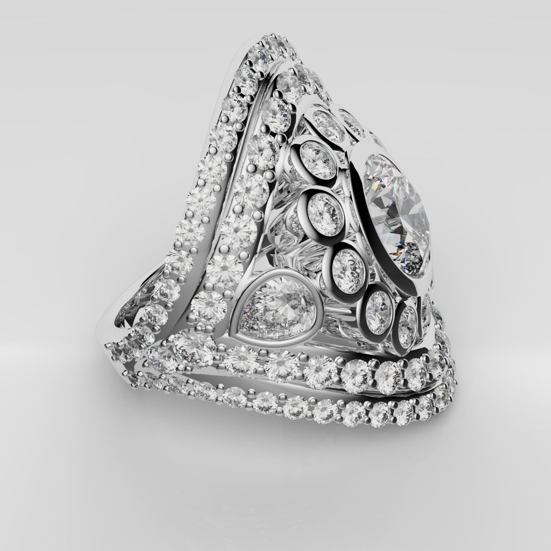 Bespoke Cluster Diamond Engagement Ring