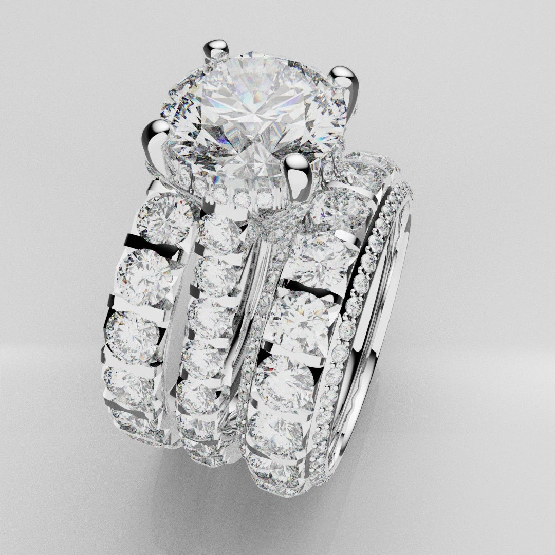 Kevin and Sally - Eternity With 3 x Diamond Rows