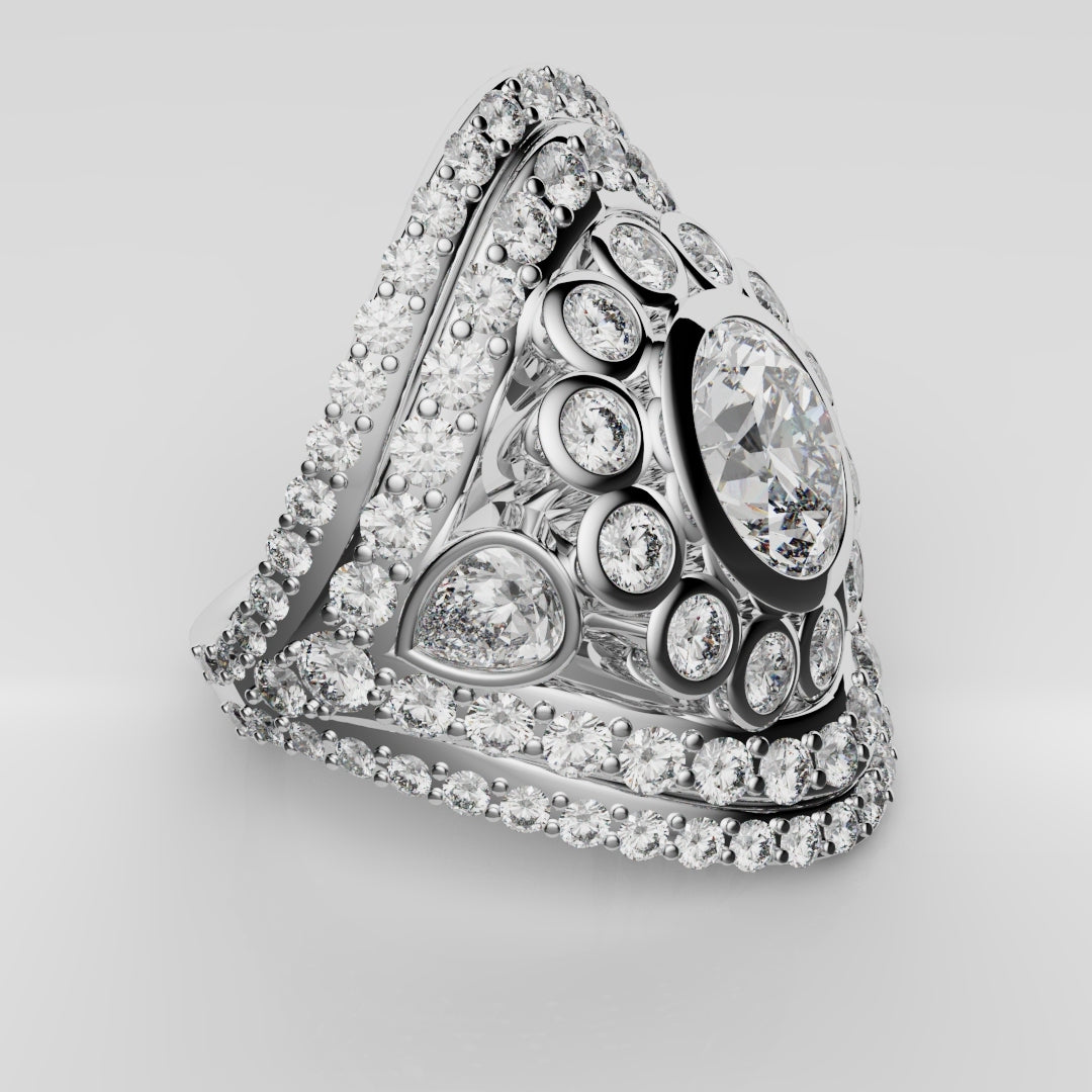 Bespoke Cluster Diamond Engagement Ring