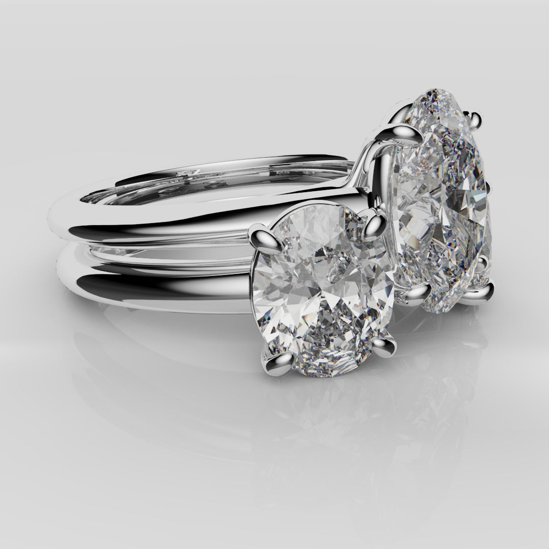 Toi & Moi Oval Diamond Bridal Set