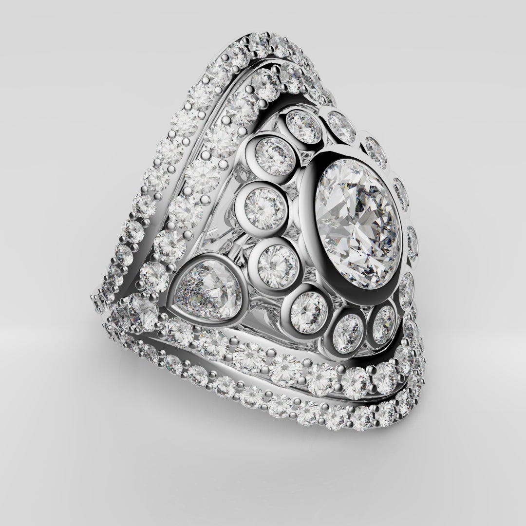Bespoke Cluster Diamond Engagement Ring