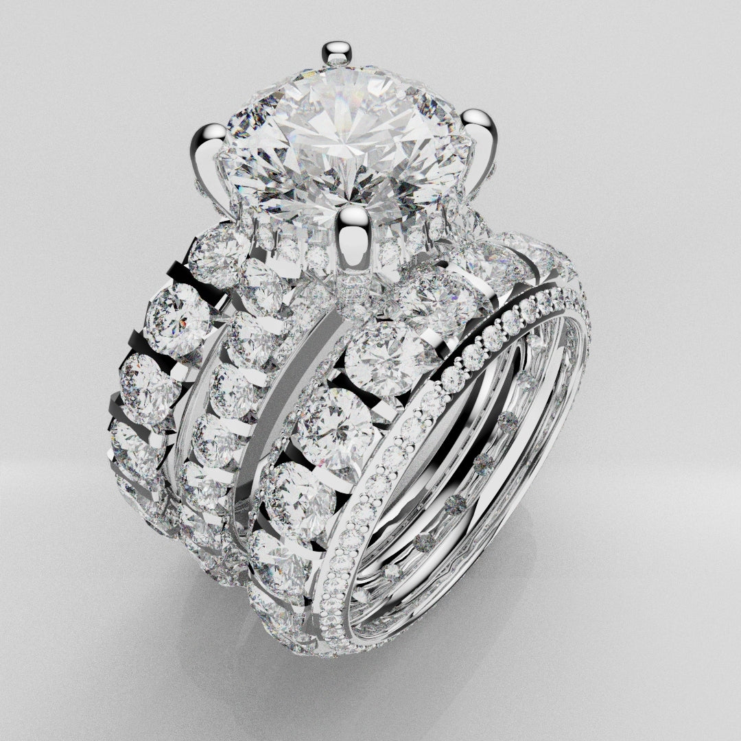 Kevin and Sally - Eternity With 3 x Diamond Rows