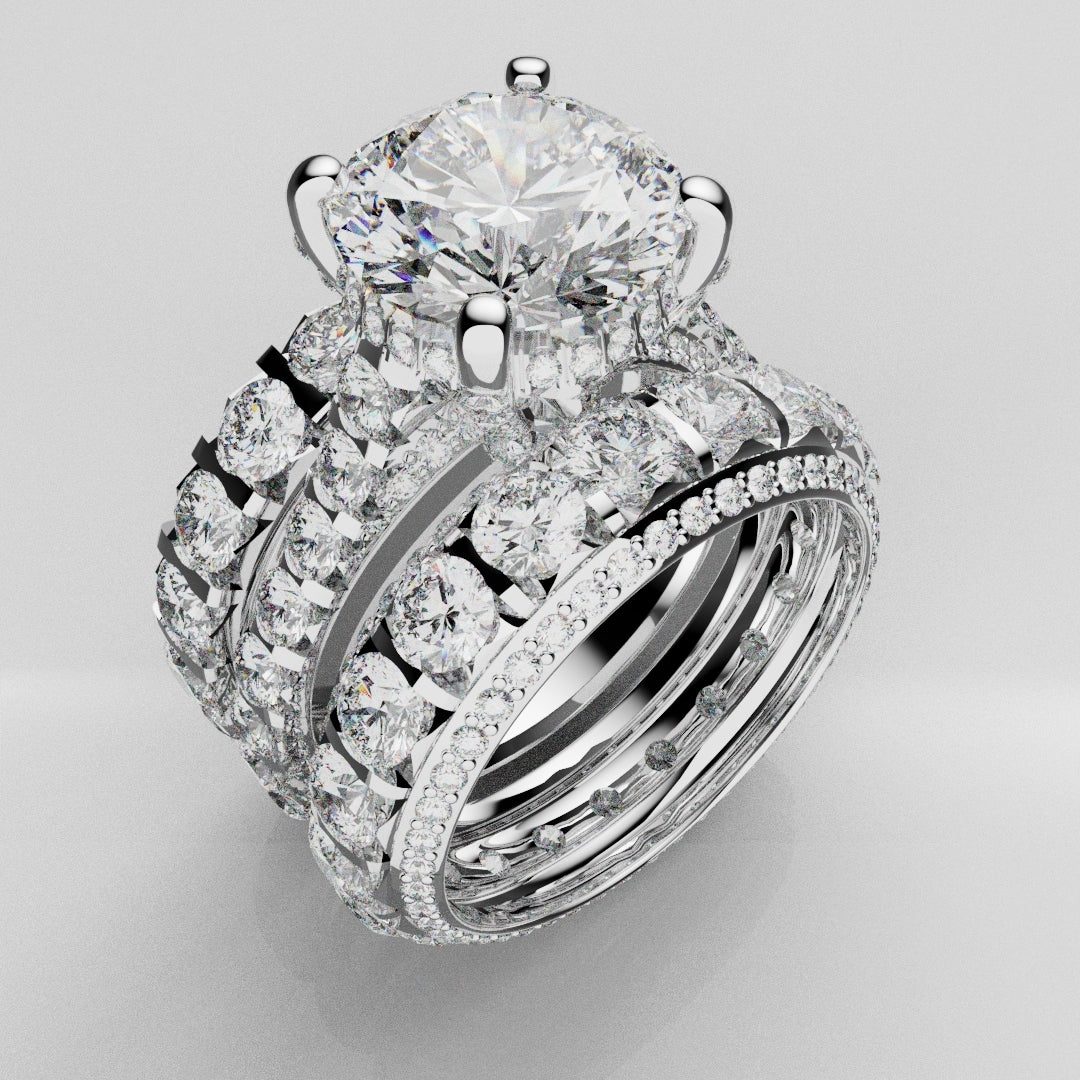 Kevin and Sally - Eternity With 3 x Diamond Rows