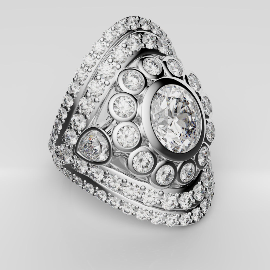 Bespoke Cluster Diamond Engagement Ring