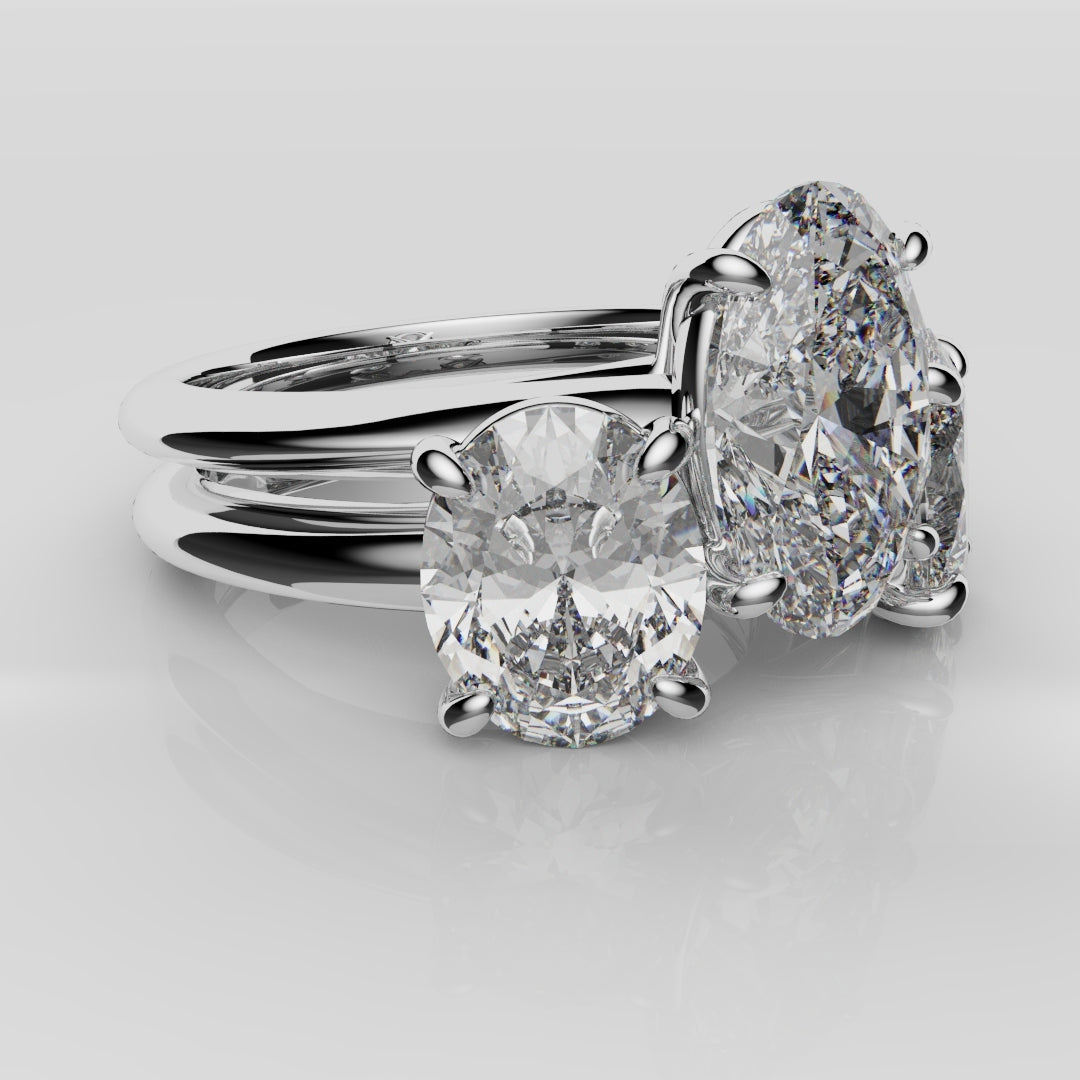 Toi & Moi Oval Diamond Bridal Set